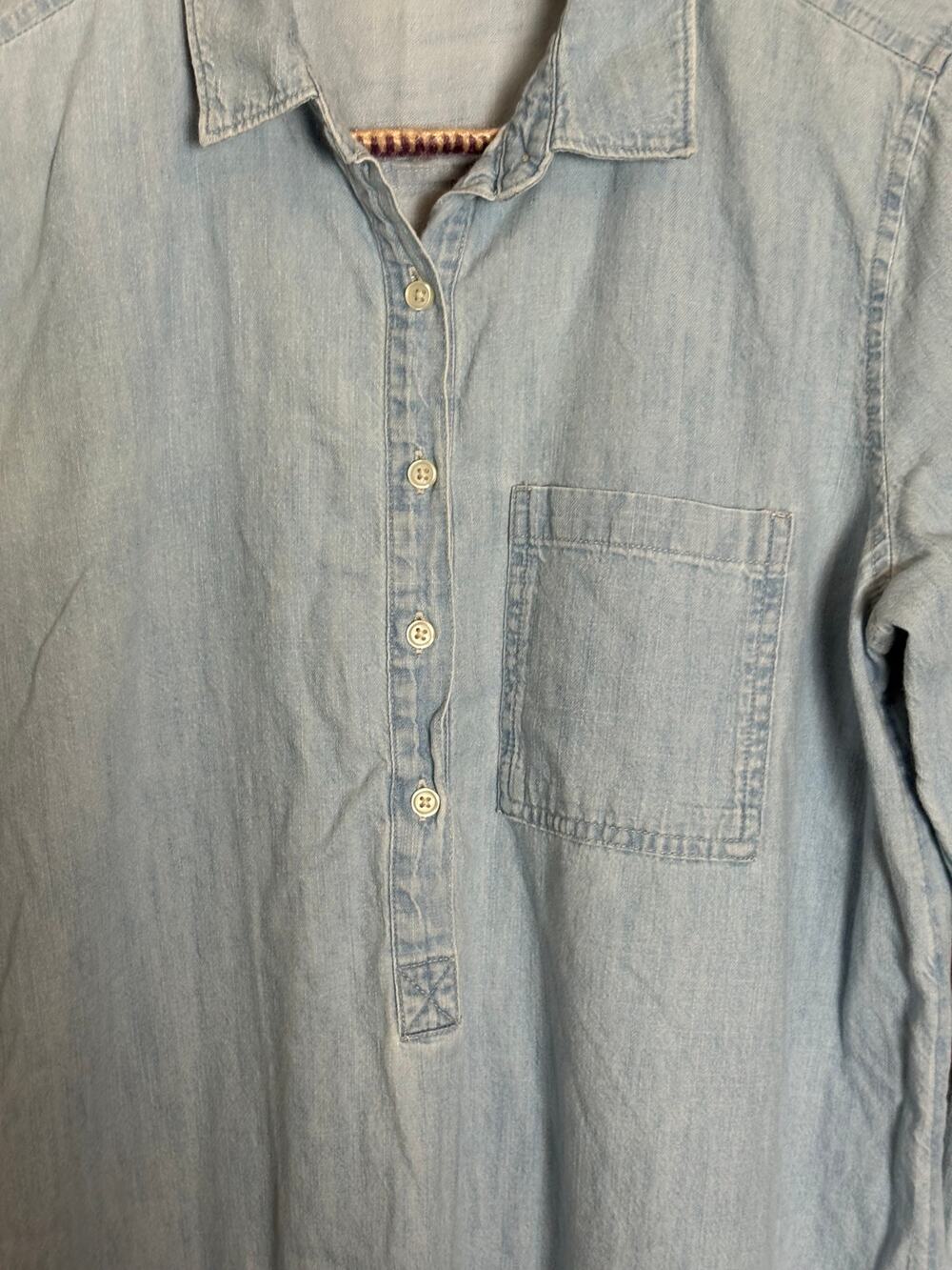 Old Navy Womens Light Wash Chambray Shirt Dress Size Medium